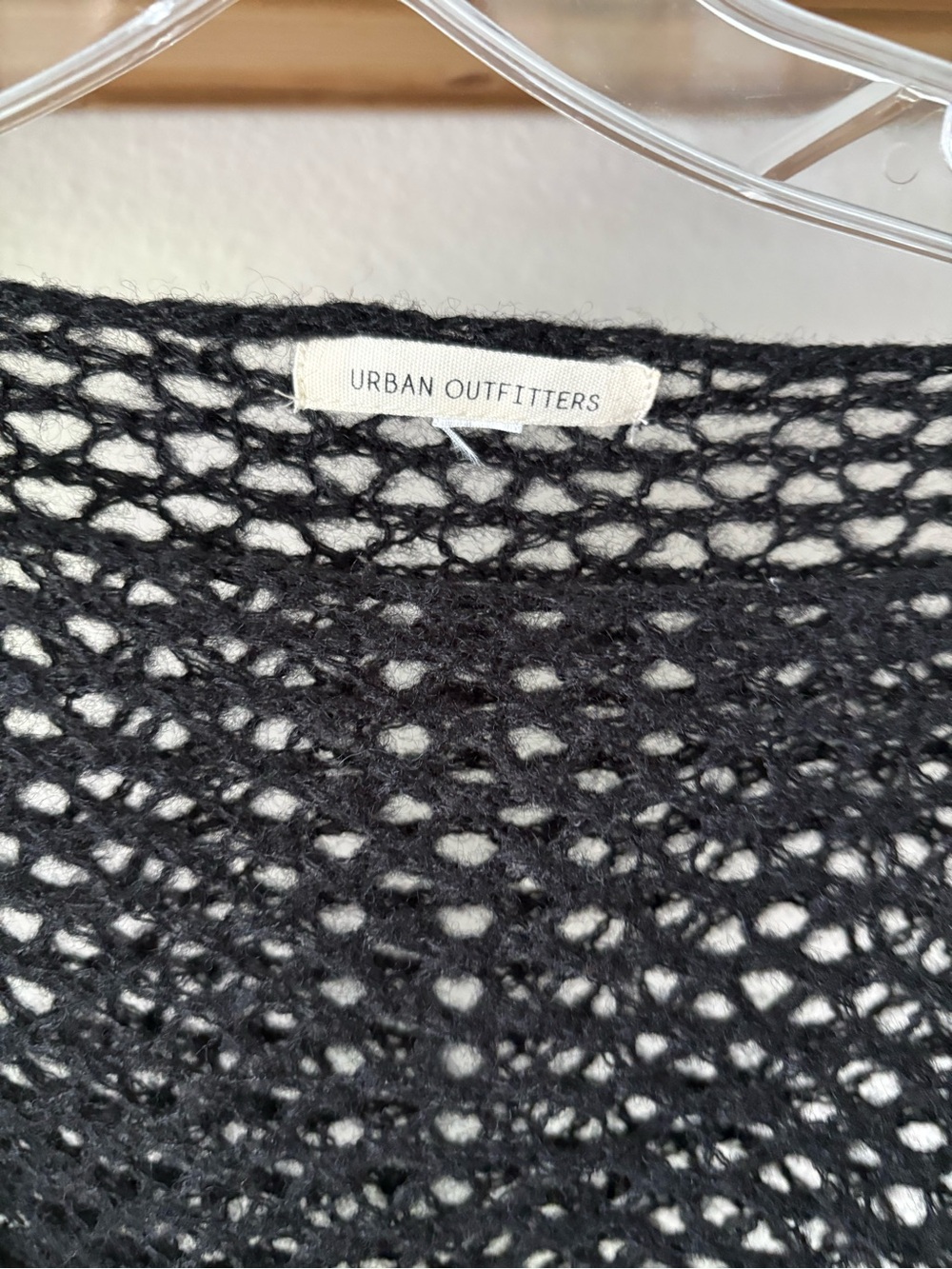 UO Black no Open-Knit Women's Shrug Sweater - Picture 4 of 4